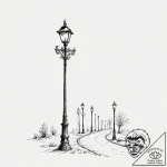 A single, lonely street light, flickering – tattoo sketch (№1752094832_0, 09.07.2025 21:00) — tattoovalue.net