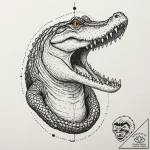A powerful saltwater crocodile, the apex pred… – tattoo sketch (№1752094914_0, 09.07.2025 21:01) — tattoovalue.net