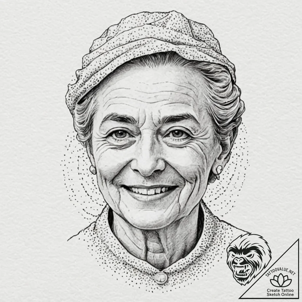 A beautiful, wise old soul, with a gentle, kn... - tattoo sketch (№1752096352_0, 09.07.2025 21:25) — tattoovalue.net