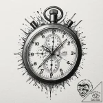 A beautiful, realistic stopwatch, its face is… – tattoo sketch (№1752096698_0, 09.07.2025 21:31) — tattoovalue.net