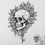 A beautiful, ornate key to a luxury sports ca… – tattoo sketch (№1752097037_0, 09.07.2025 21:37) — tattoovalue.net