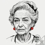 A beautiful, wise old woman’s face, her wrink… – tattoo sketch (№1752097122_0, 09.07.2025 21:38) — tattoovalue.net