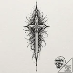 A single, black tear, but it is shaped like a… – tattoo sketch (№1752098501_0, 09.07.2025 22:01) — tattoovalue.net