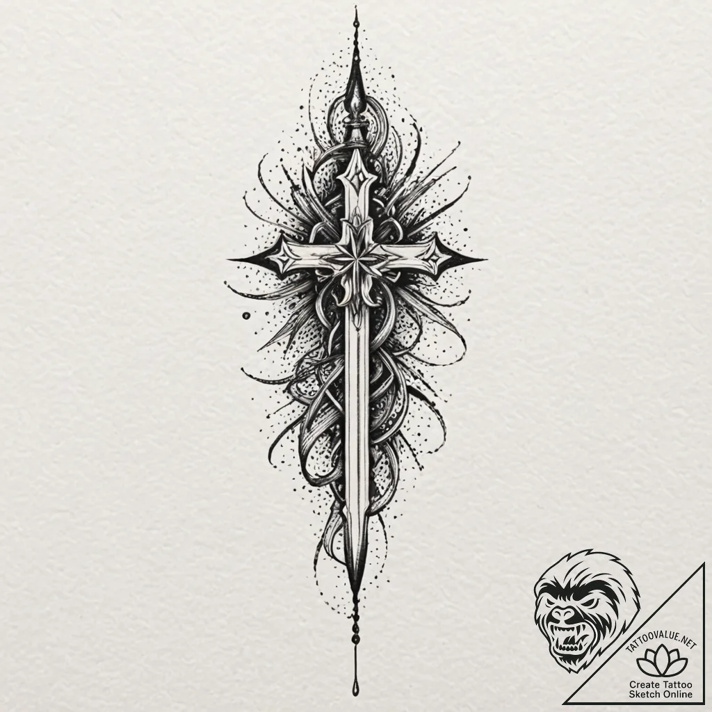 A single, black tear, but it is shaped like a... - tattoo sketch (№1752098501_0, 09.07.2025 22:01) — tattoovalue.net