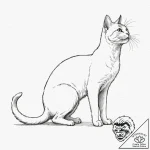A cat, stretching languidly and sensually alo… – tattoo sketch (№1752099098_0, 09.07.2025 22:11) — tattoovalue.net