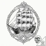 A beautiful, ornate caravel, the ship of expl… – tattoo sketch (№1752099873_0, 09.07.2025 22:24) — tattoovalue.net