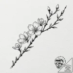 A single, perfect cherry blossom petal, float… – tattoo sketch (№1752100295_0, 09.07.2025 22:31) — tattoovalue.net