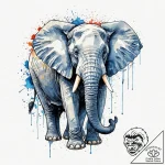 A majestic elephant, its skin a texture of gr… – tattoo sketch (№1752100719_0, 09.07.2025 22:38) — tattoovalue.net
