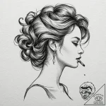 A beautiful woman’s silhouette, but she is ma… – tattoo sketch (№1752100803_0, 09.07.2025 22:40) — tattoovalue.net