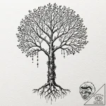 A seed, sprouting into a mighty tree that is… – tattoo sketch (№1752100886_0, 09.07.2025 22:41) — tattoovalue.net