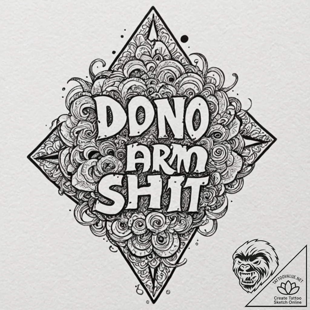 A quote "do no harm, but take no shit", tatto... - tattoo sketch (№1752101842_0, 09.07.2025 22:57) — tattoovalue.net