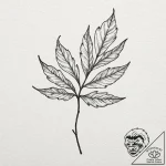 A single, abstract leaf, with watercolor vein… – tattoo sketch (№1752102848_0, 09.07.2025 23:14) — tattoovalue.net