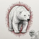A powerful polar bear, its fur is a blizzard… – tattoo sketch (№1752103516_0, 09.07.2025 23:25) — tattoovalue.net