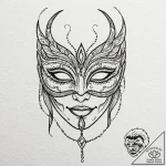A beautiful masquerade mask, but it has a cru… – tattoo sketch (№1752103851_0, 09.07.2025 23:30) — tattoovalue.net