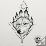 A wolf’s paw print, leaving a deep, determine… – tattoo sketch (№1752104434_0, 09.07.2025 23:40) — tattoovalue.net