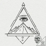 A pyramid, with a single, unblinking eye at t… – tattoo sketch (№1752104685_0, 09.07.2025 23:44) — tattoovalue.net