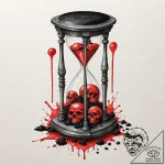 A beautiful, realistic hourglass, filled with… – tattoo sketch (№1752104770_0, 09.07.2025 23:46) — tattoovalue.net