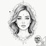 A quote “she has a galaxy in her eyes, a univ… – tattoo sketch (№1752105356_0, 09.07.2025 23:55) — tattoovalue.net
