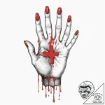 A realistic hand, with its fingers crossed, b… – tattoo sketch (№1752105606_0, 10.07.2025 00:00) — tattoovalue.net