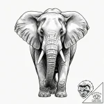 A powerful, but gentle elephant, a symbol of… – tattoo sketch (№1752109040_0, 10.07.2025 00:57) — tattoovalue.net
