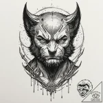 A powerful wolverine, a symbol of tenacity an… – tattoo sketch (№1752109124_0, 10.07.2025 00:58) — tattoovalue.net