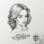 A quote “she’s a masterpiece trying to master… – tattoo sketch (№1752109711_0, 10.07.2025 01:08) — tattoovalue.net
