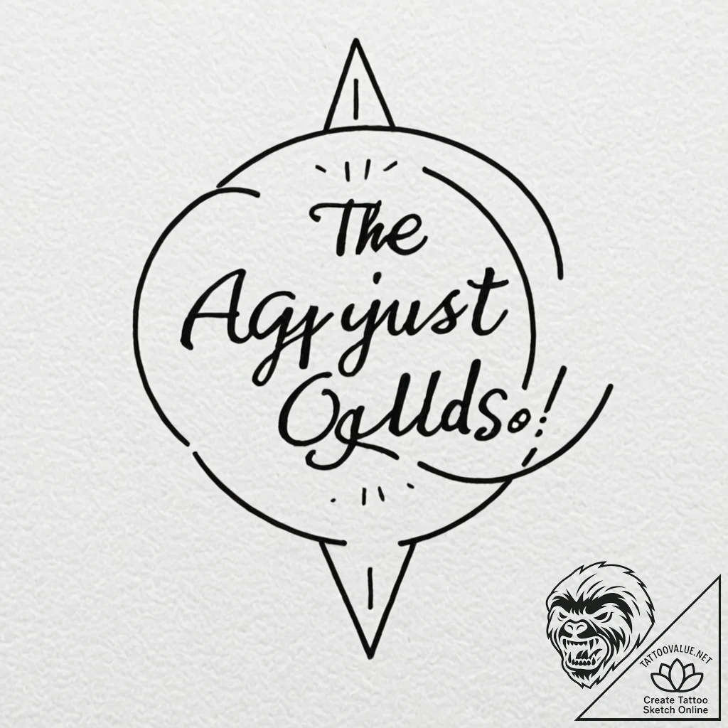 The phrase "against all odds" - tattoo sketch (№1752109876_0, 10.07.2025 01:11) — tattoovalue.net