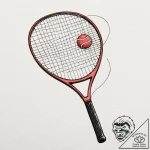 A minimalist drawing of a tennis racket and b… – tattoo sketch (№1752110043_0, 10.07.2025 01:14) — tattoovalue.net