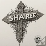 A single, powerful word “share”, with the let… – tattoo sketch (№1752110960_0, 10.07.2025 01:29) — tattoovalue.net
