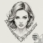 A beautiful woman with her hair made of cryst… – tattoo sketch (№1752111127_0, 10.07.2025 01:32) — tattoovalue.net