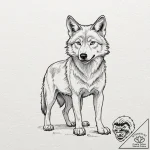A cartoon drawing of a wolf, but it’s skinny… – tattoo sketch (№1752111209_0, 10.07.2025 01:33) — tattoovalue.net