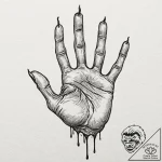 A single, black handprint, but the fingers ar… – tattoo sketch (№1752111708_0, 10.07.2025 01:41) — tattoovalue.net
