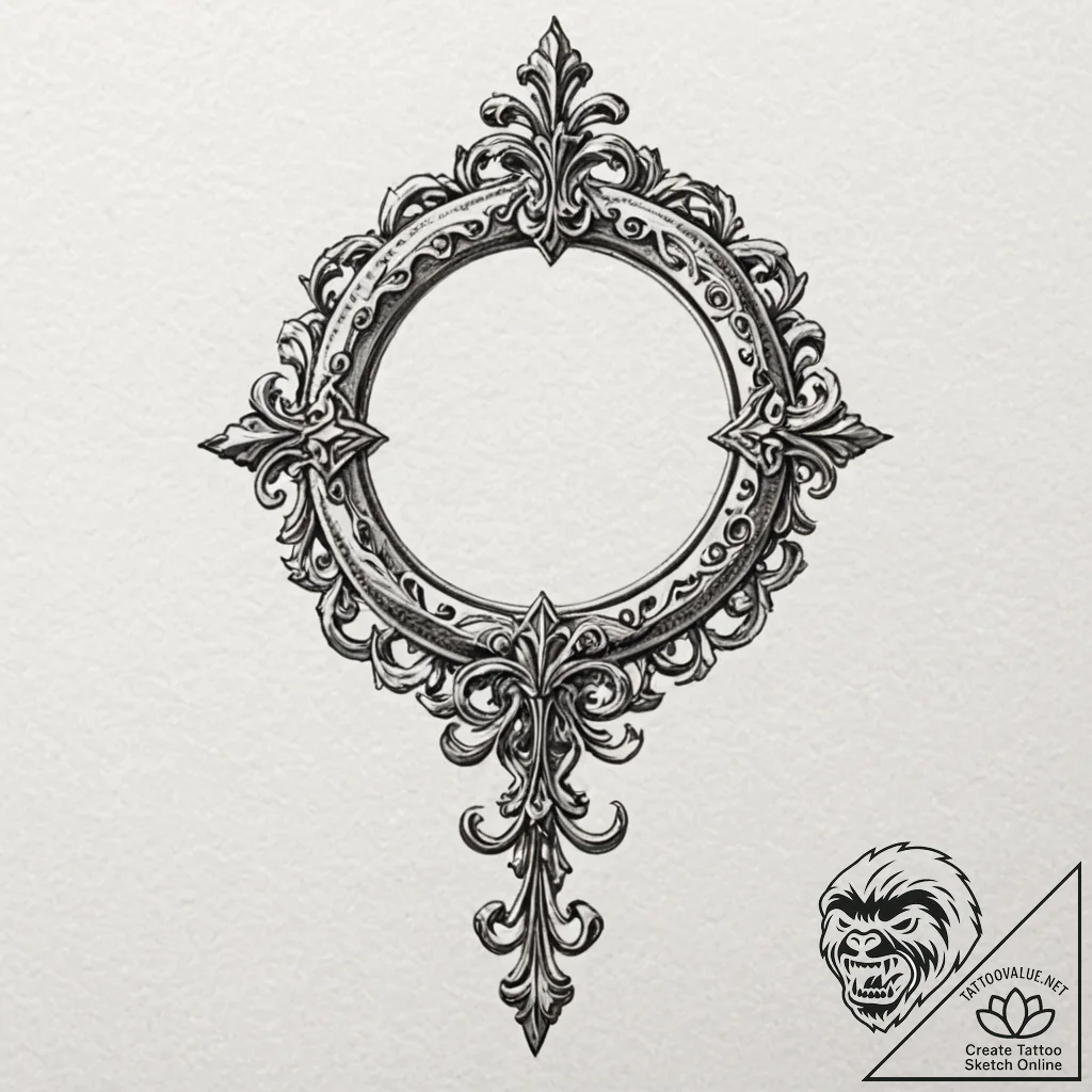 A beautiful, ornate keyhole, placed on the lo... - tattoo sketch (№1752111876_0, 10.07.2025 01:44) — tattoovalue.net