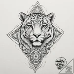 A powerful jaguar, its spots are smoldering e… – tattoo sketch (№1752112459_0, 10.07.2025 01:54) — tattoovalue.net