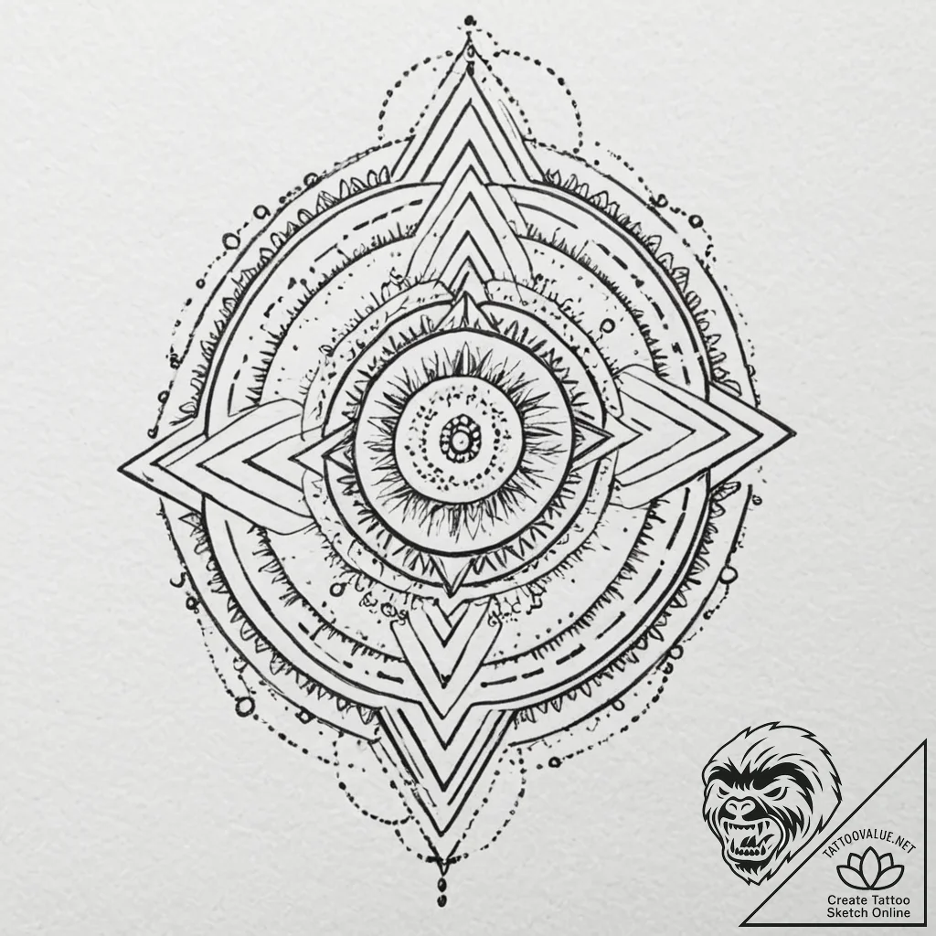 A single, powerful symbol of a rising arrow,... - tattoo sketch (№1752112711_0, 10.07.2025 01:58) — tattoovalue.net