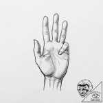 A drawing of a hand, with its fingers crossed… – tattoo sketch (№1752112795_0, 10.07.2025 01:59) — tattoovalue.net
