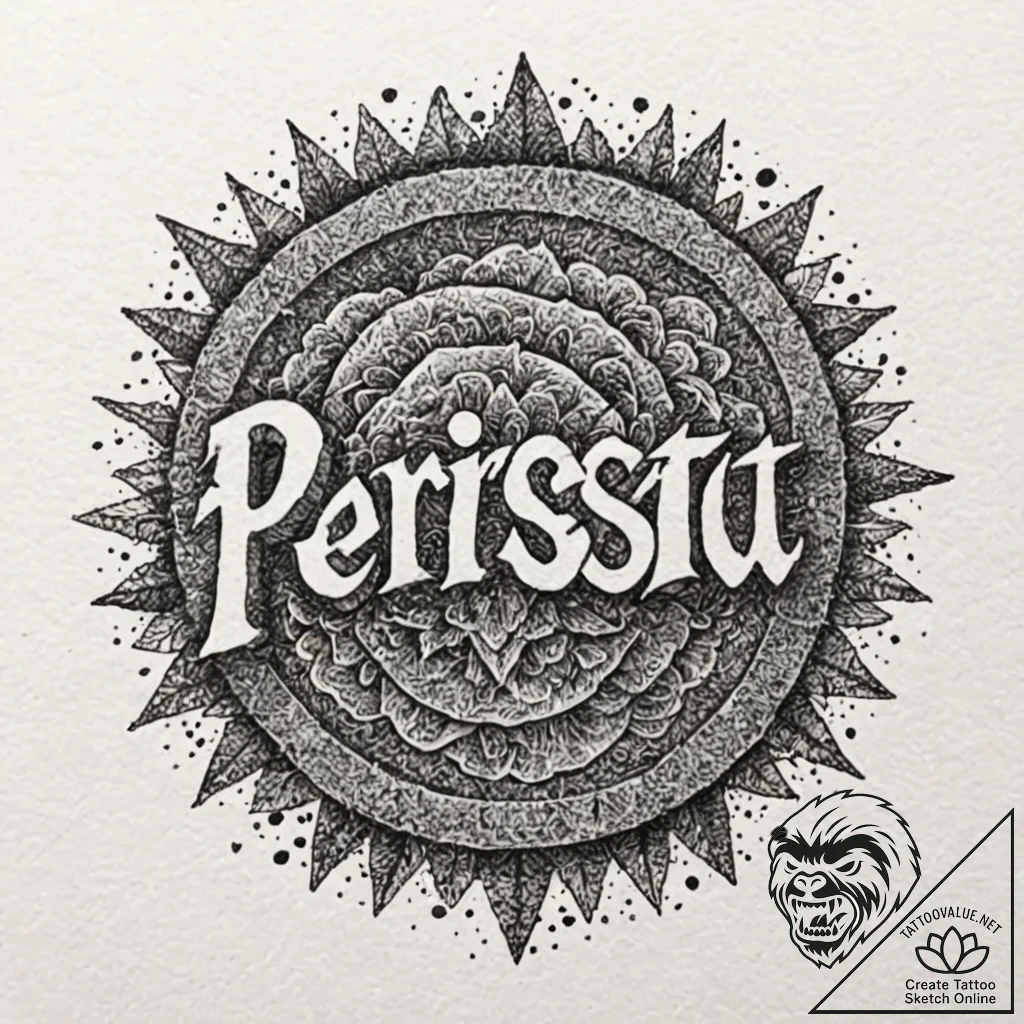 A single, powerful word "persist", written in... - tattoo sketch (№1752112877_0, 10.07.2025 02:01) — tattoovalue.net