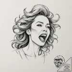 A beautiful, but deadly banshee, her scream i… – tattoo sketch (№1752113632_0, 10.07.2025 02:13) — tattoovalue.net