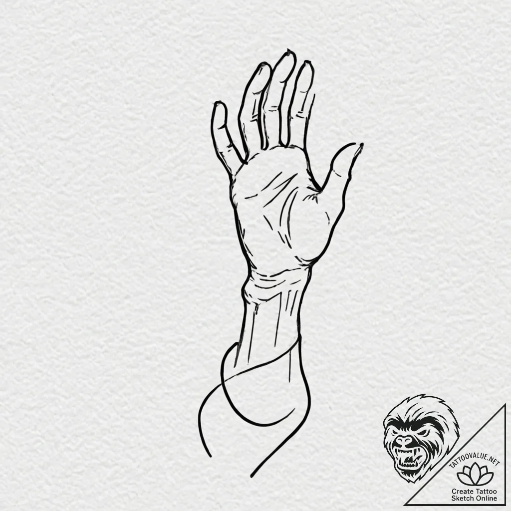 A person, whose body is a strong, supportive... - tattoo sketch (№1752113799_0, 10.07.2025 02:16) — tattoovalue.net