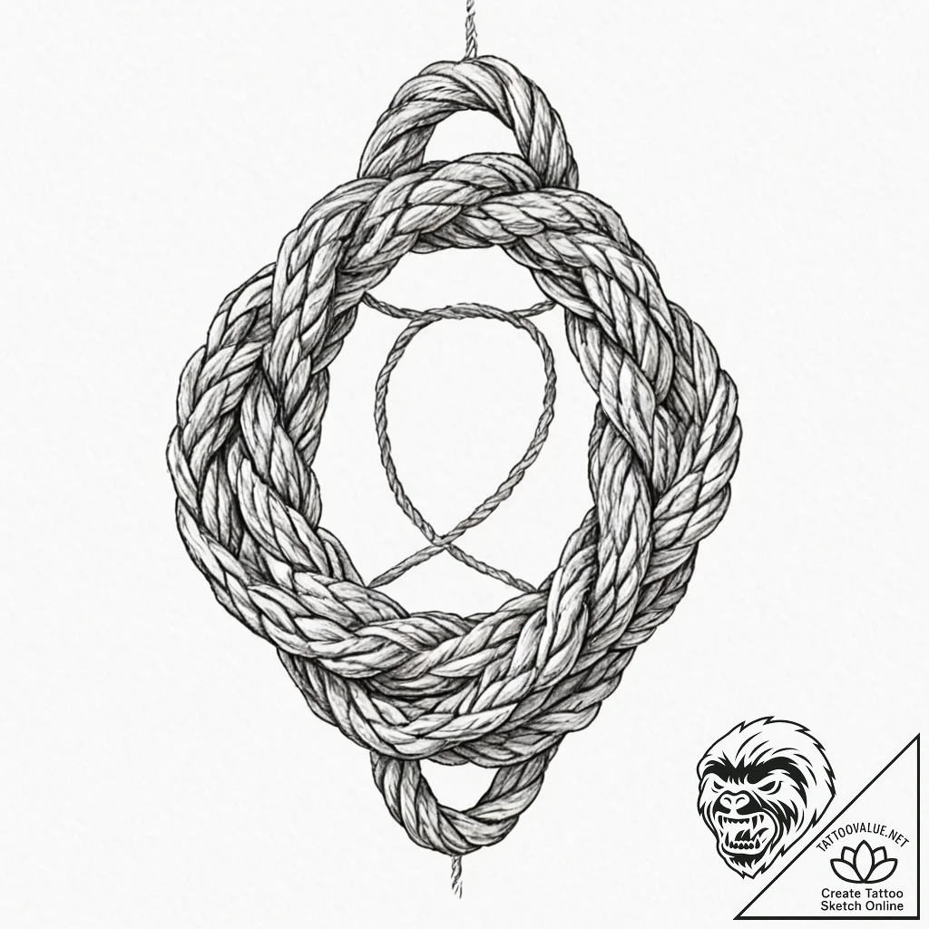 A minimalist drawing of a classic sailing kno... - tattoo sketch (№1752114302_0, 10.07.2025 02:25) — tattoovalue.net