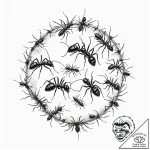 A beautiful, but strong ant colony, working a… – tattoo sketch (№1752114639_0, 10.07.2025 02:30) — tattoovalue.net