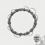 A barbed wire armband, symbolizing entrapment… – tattoo sketch (№1752116397_0, 10.07.2025 02:59) — tattoovalue.net