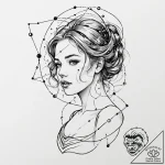 A beautiful woman whose body is made of const… – tattoo sketch (№1752116648_0, 10.07.2025 03:04) — tattoovalue.net