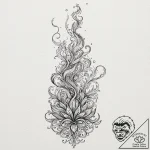 A realistic, smoldering incense stick, its sm… – tattoo sketch (№1752117066_0, 10.07.2025 03:11) — tattoovalue.net
