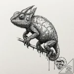 A chameleon, its skin a beautiful, shifting p… – tattoo sketch (№1752117231_0, 10.07.2025 03:13) — tattoovalue.net