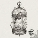 A beautiful, ornate cage, gilded and luxuriou… – tattoo sketch (№1752118221_0, 10.07.2025 03:30) — tattoovalue.net