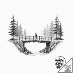 A person, building a bridge for others to cro… – tattoo sketch (№1752119027_0, 10.07.2025 03:43) — tattoovalue.net