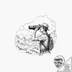 A powerful explorer, looking at a new horizon… – tattoo sketch (№1752119109_0, 10.07.2025 03:45) — tattoovalue.net