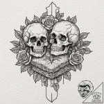 A person, sharing their last piece of bread,… – tattoo sketch (№1752119277_0, 10.07.2025 03:47) — tattoovalue.net
