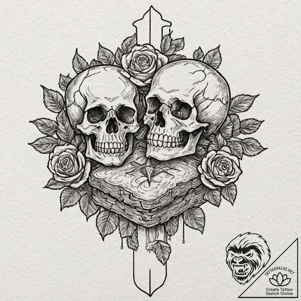 A person, sharing their last piece of bread,... - tattoo sketch (№1752119277_0, 10.07.2025 03:47) — tattoovalue.net